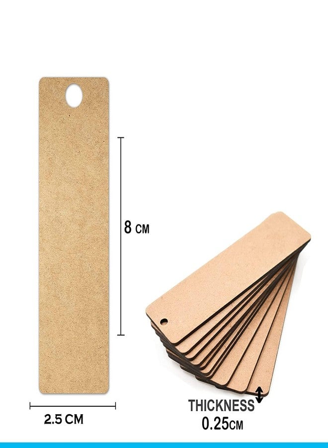 ROOT KRAFT [50pcs]-[ 8cmx2.cm]-Rectangle Wooden Pine MDF Cutouts Unfinished Tags for Key Chain,Slices Crafts,Christmas Holiday Hanging Decorations,Painting Wood Craft,MDF Plains,Resin Art Work - Image 3